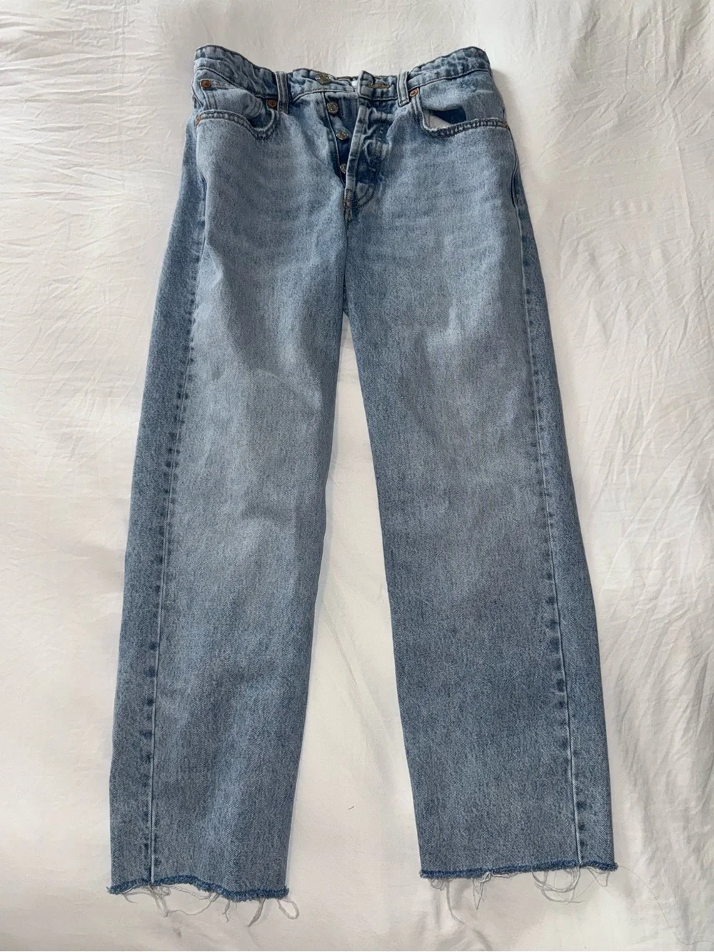Zara High Waisted Straight-Leg Women's Jeans - Picture 2 of 6